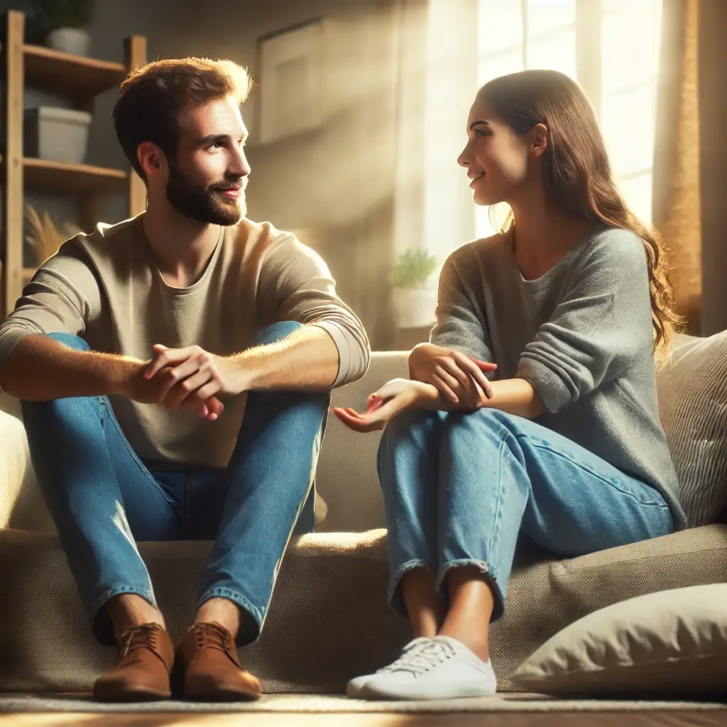 Couple having a candid discussion