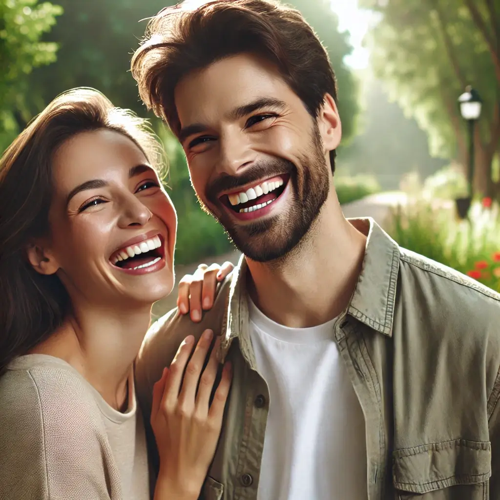 Couple sharing a joyful moment